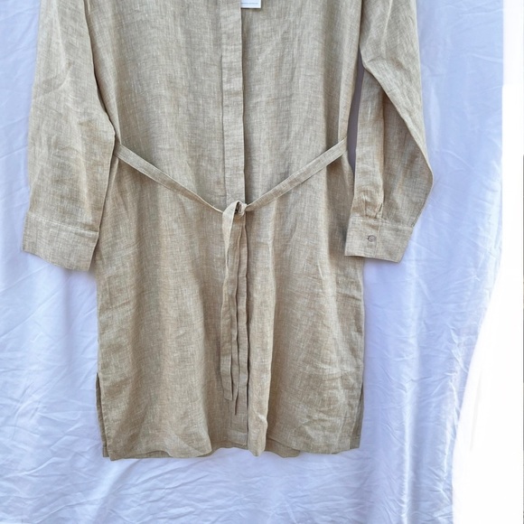 HAVEN WELL WITHIN | NWT LINEN SHIRT DRESS IN CAMEL LARGE - Picture 7 of 11